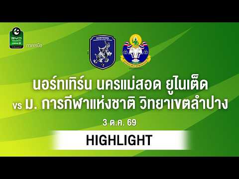 [ไฮไลต์] นอร์ทเทิร์น นครแม่สอด ยูไนเต็ด พบ ม. การกีฬาแห่งชาติ วิทยาเขตลำปาง | ไทยลีก 3 ภาคเหนือ